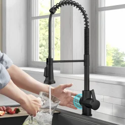 Britt Touchless Pull-Down Single Handle Faucet in Matte Black Touchless, Sensor And Tap Activated Kitchen Faucets|Single Hole