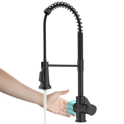 Britt Touchless Pull-Down Single Handle Faucet in Matte Black Touchless, Sensor And Tap Activated Kitchen Faucets|Single Hole