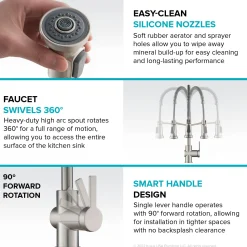 Hot Britt Touchless Pull-Down Single Handle Faucet in Spot Free Antique Champagne Bronze Touchless, Sensor And Tap Activated Kitchen Faucets|Single Hole