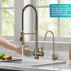 Hot Britt Touchless Pull-Down Single Handle Faucet in Spot Free Antique Champagne Bronze Touchless, Sensor And Tap Activated Kitchen Faucets|Single Hole