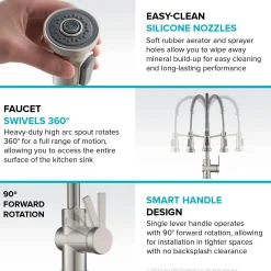 Best Britt Touchless Pull-Down Single Handle Faucet in Spot Free Stainless Steel Touchless, Sensor And Tap Activated Kitchen Faucets|Single Hole