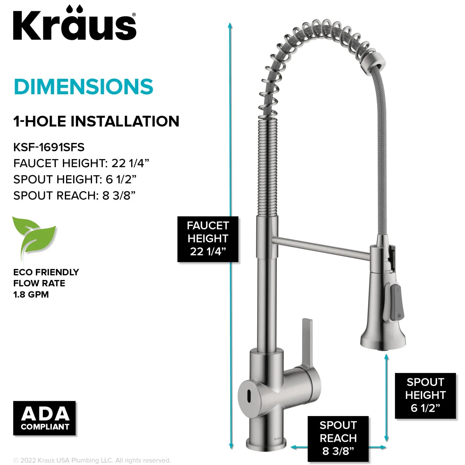 Best Britt Touchless Pull-Down Single Handle Faucet in Spot Free Stainless Steel Touchless, Sensor And Tap Activated Kitchen Faucets|Single Hole