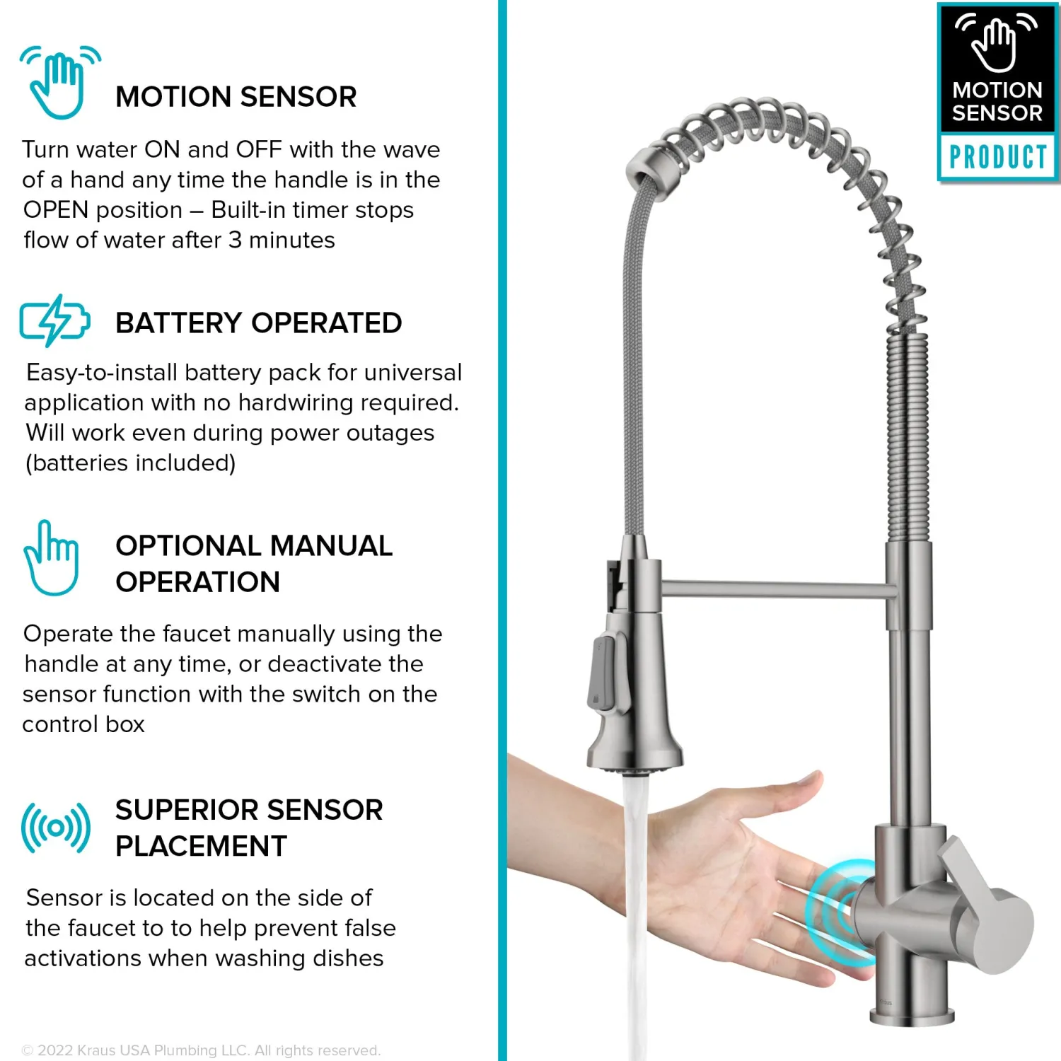 Best Britt Touchless Pull-Down Single Handle Faucet in Spot Free Stainless Steel Touchless, Sensor And Tap Activated Kitchen Faucets|Single Hole