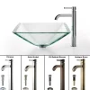 Best Clear Aquamarine Glass Vessel Sink and Ramus Faucet Sink And Faucet Combos
