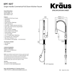 Best Coda Commercial Style Single Handle Pull Down Kitchen Faucet in Brushed Brass Single Hole