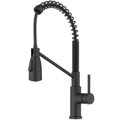 Outlet Coda Commercial Style Single Handle Pull Down Kitchen Faucet in Matte Black Single Hole