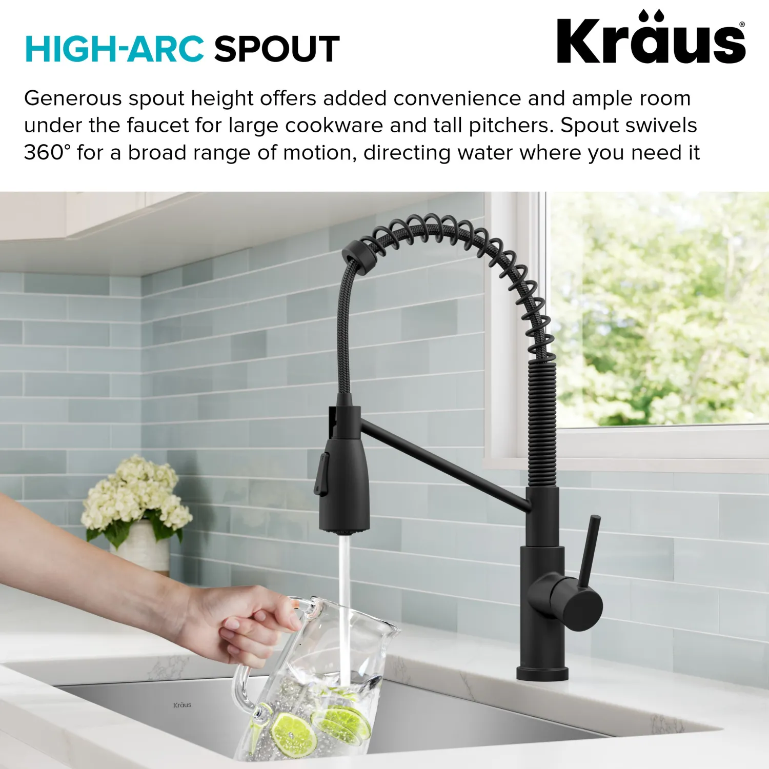 Outlet Coda Commercial Style Single Handle Pull Down Kitchen Faucet in Matte Black Single Hole