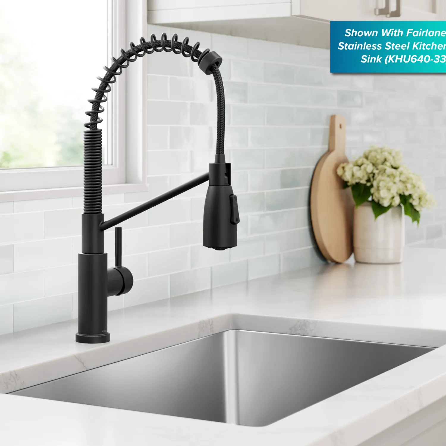 Outlet Coda Commercial Style Single Handle Pull Down Kitchen Faucet in Matte Black Single Hole