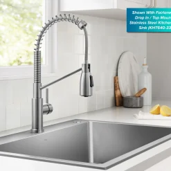 Sale Coda Commercial Style Single Handle Pull Down Kitchen Faucet in Spot-Free Stainless Steel Single Hole