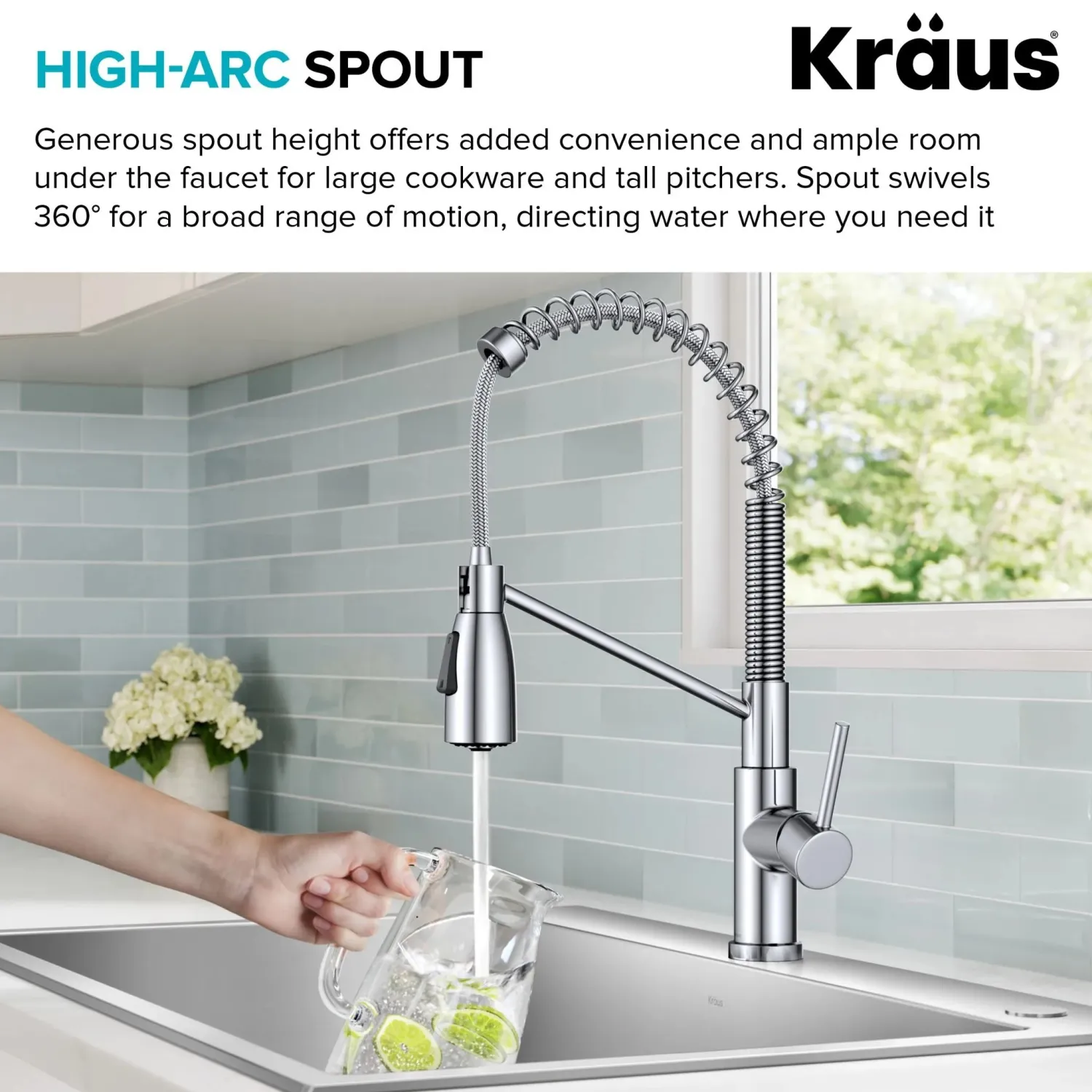 Outlet Coda Commercial StyleSingle Handle Pull Down Kitchen Faucet in Chrome Single Hole