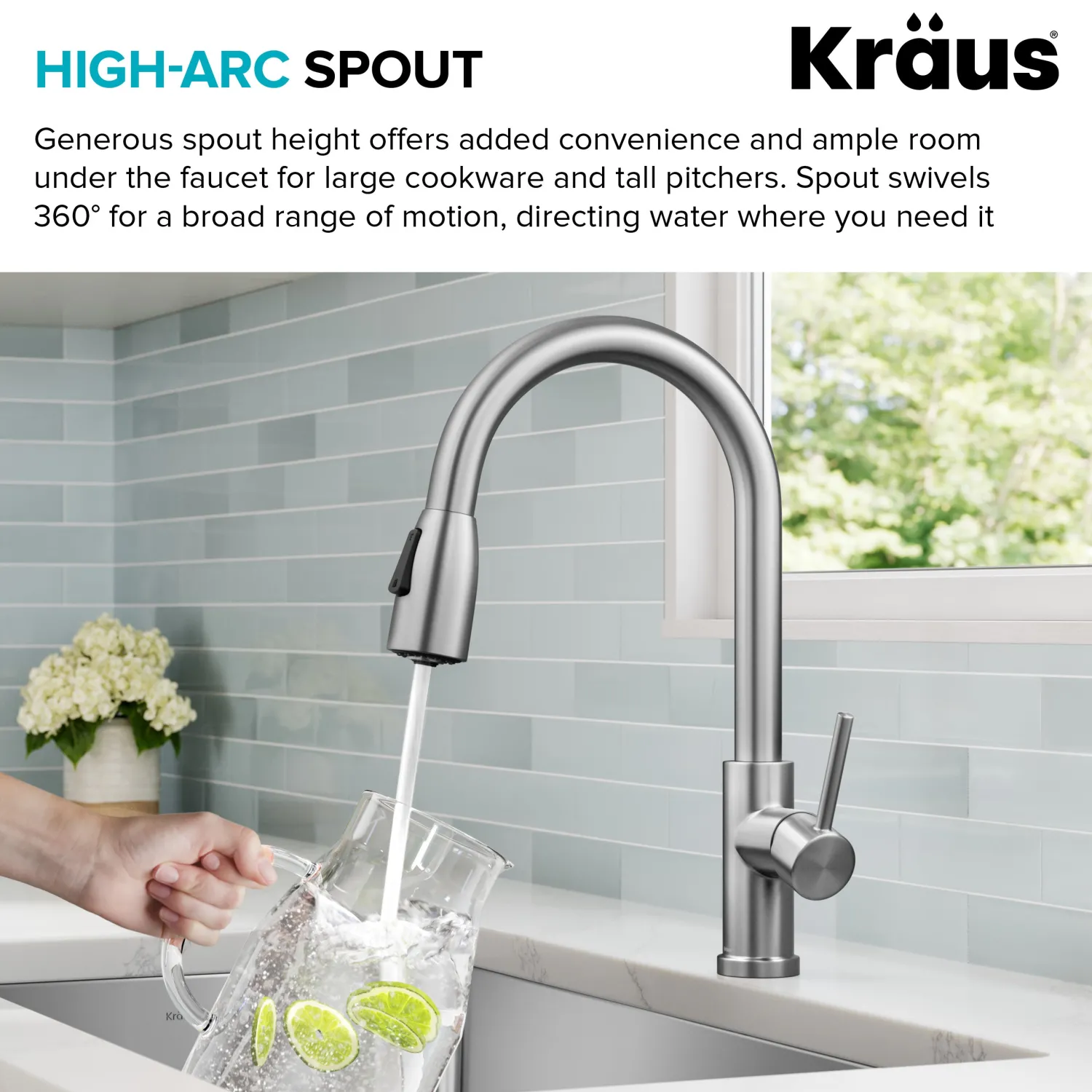 Sale Coda Single Handle Pull Down Kitchen Faucet in Spot-Free Stainless Steel Single Hole