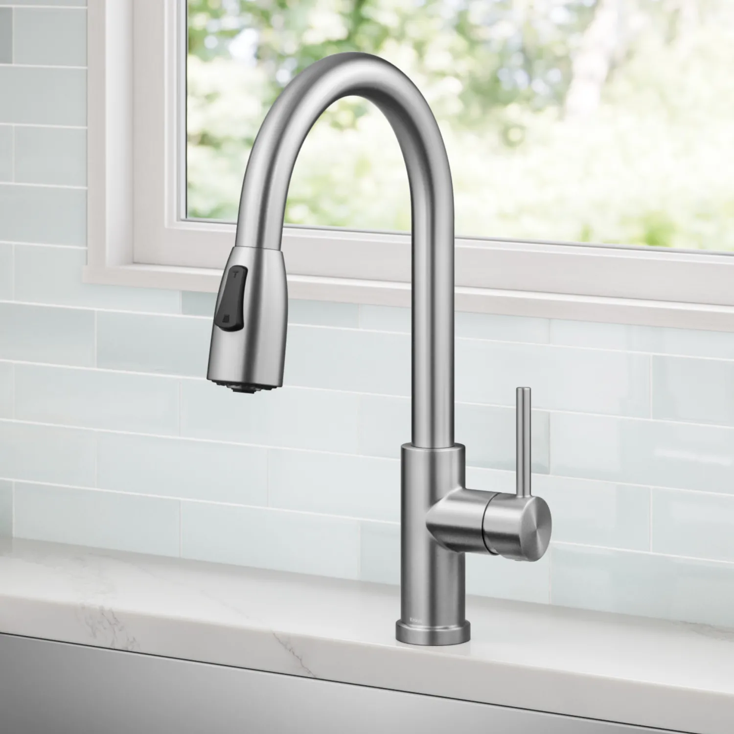 Sale Coda Single Handle Pull Down Kitchen Faucet in Spot-Free Stainless Steel Single Hole