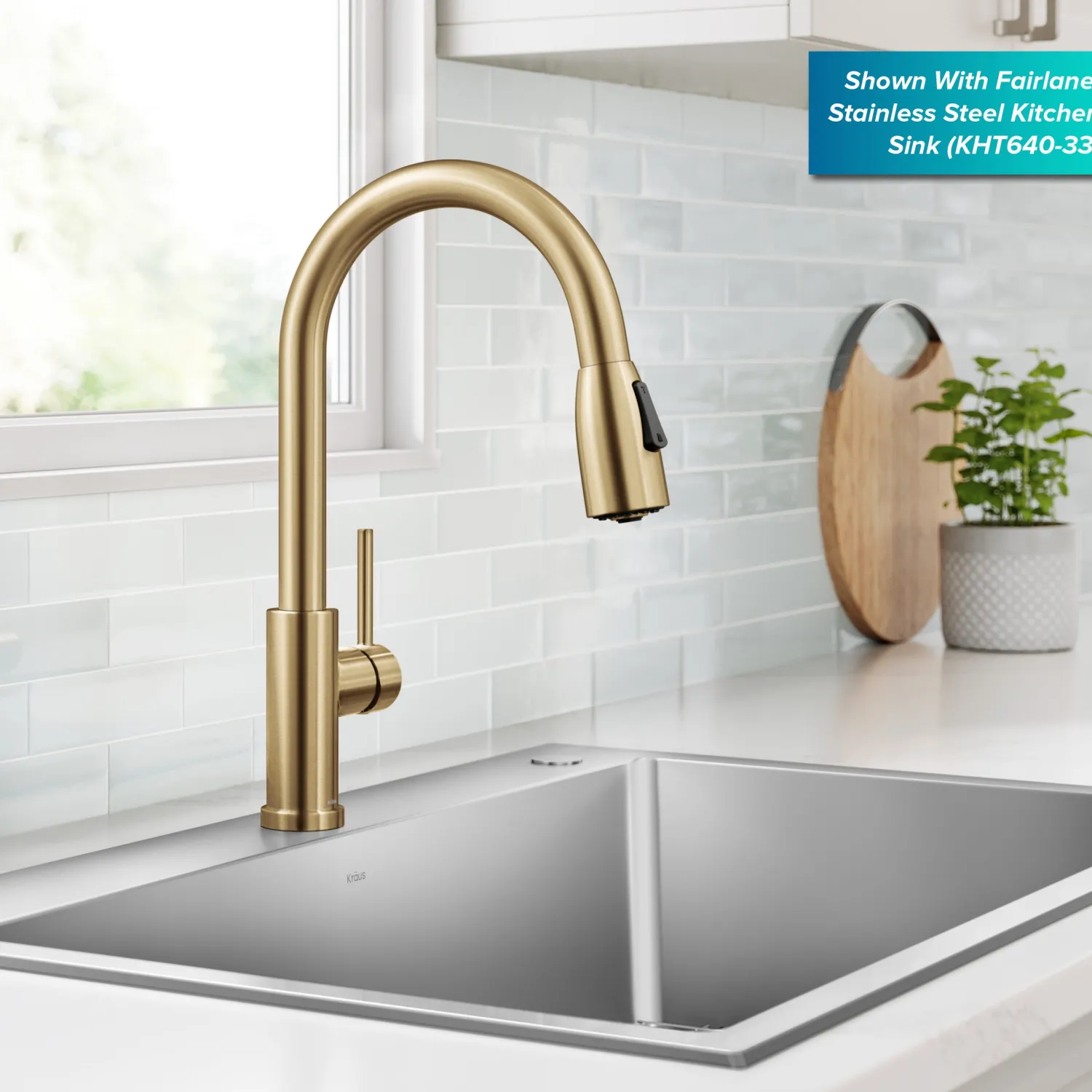 Discount Coda Single Handle Pull Down Kitchen Faucet in Spot-Free Brushed Brass Single Hole