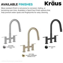 Discount Contemporary Bridge Kitchen Faucet with Spray-Head in Matte Black Bridge Faucets