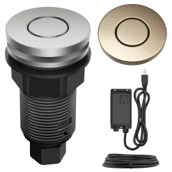 Outlet Contemporary Flat Top Button Garbage Disposal Air Switch Kit in Antique Champagne Bronze Garbage Disposals & Parts