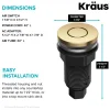 Sale Contemporary Flat Top Button Garbage Disposal Air Switch Kit in Brushed Brass Garbage Disposals & Parts