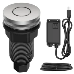 Discount Contemporary Flat Top Button Garbage Disposal Air Switch Kit in Spot-Free Stainless Garbage Disposals & Parts