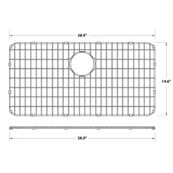 Dex Series 33-Inch Stainless Steel Kitchen Sink Bottom Grid with Soft Rubber Bumpers Bottom Grids