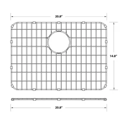 Dex Series 25-Inch Stainless Steel Kitchen Sink Bottom Grid with Soft Rubber Bumpers Bottom Grids
