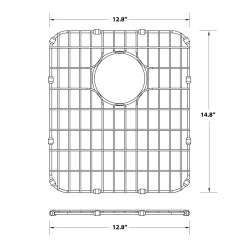 Outlet Dex Series 17 Inch Stainless Steel Kitchen Sink Bottom Grid with Soft Rubber Bumpers Bottom Grids