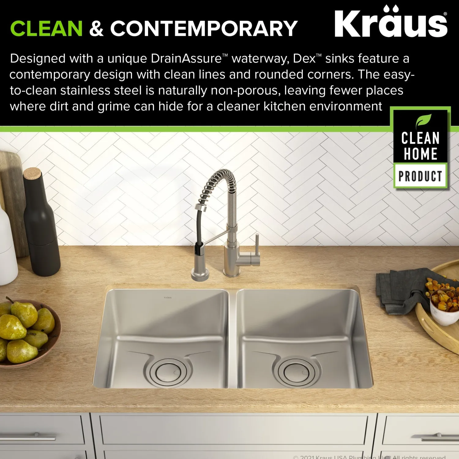 Clearance Dex 33" Undermount 50/50 Double Bowl 16 Gauge Stainless Steel Kitchen Sink with VersiDrain Stainless Steel Sinks|Double Bowl Sinks