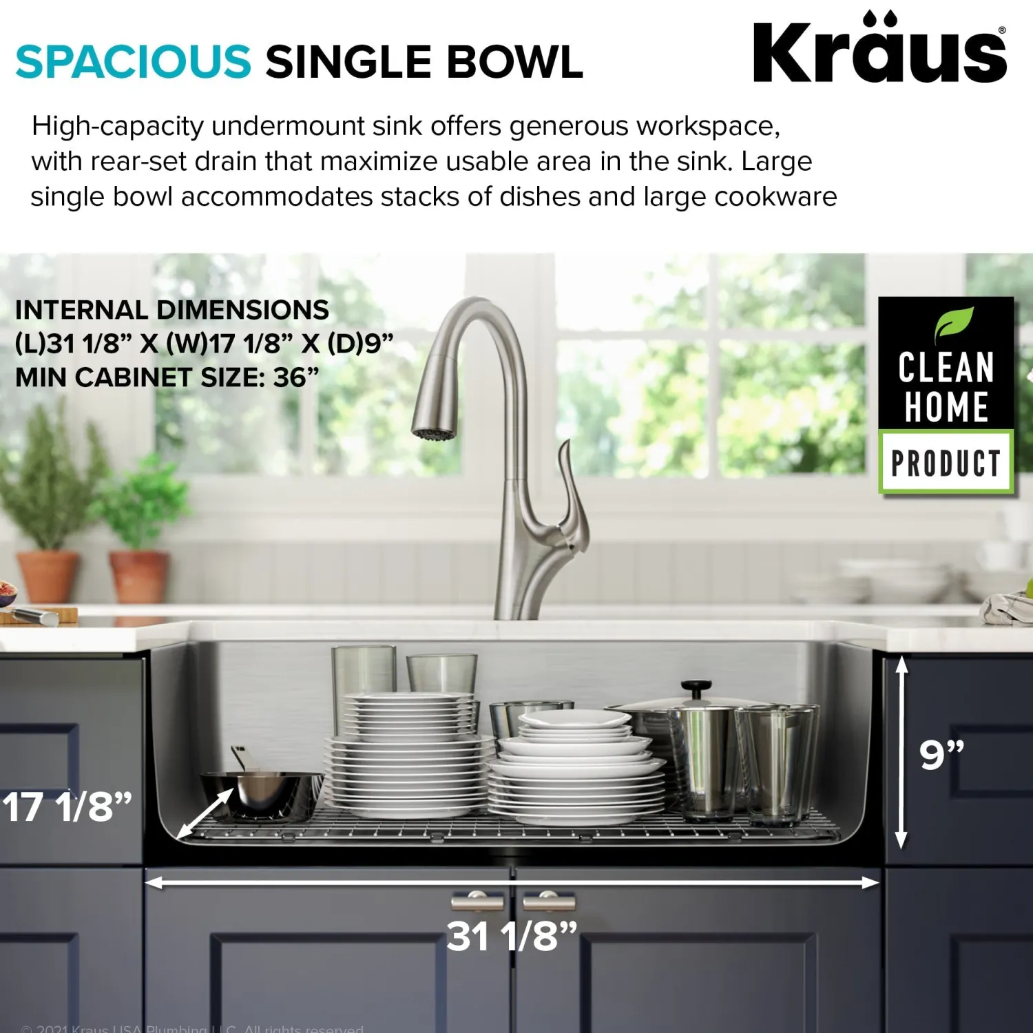 Best Dex 33" Undermount 16 Gauge Stainless Steel Kitchen Sink Stainless Steel Sinks|Single Bowl Sinks