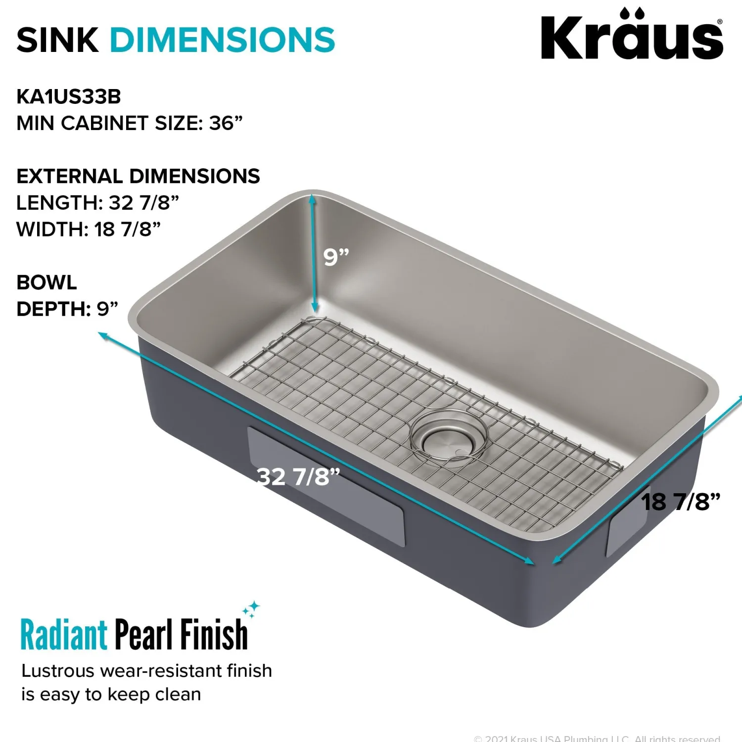 Best Dex 33" Undermount 16 Gauge Stainless Steel Kitchen Sink Stainless Steel Sinks|Single Bowl Sinks