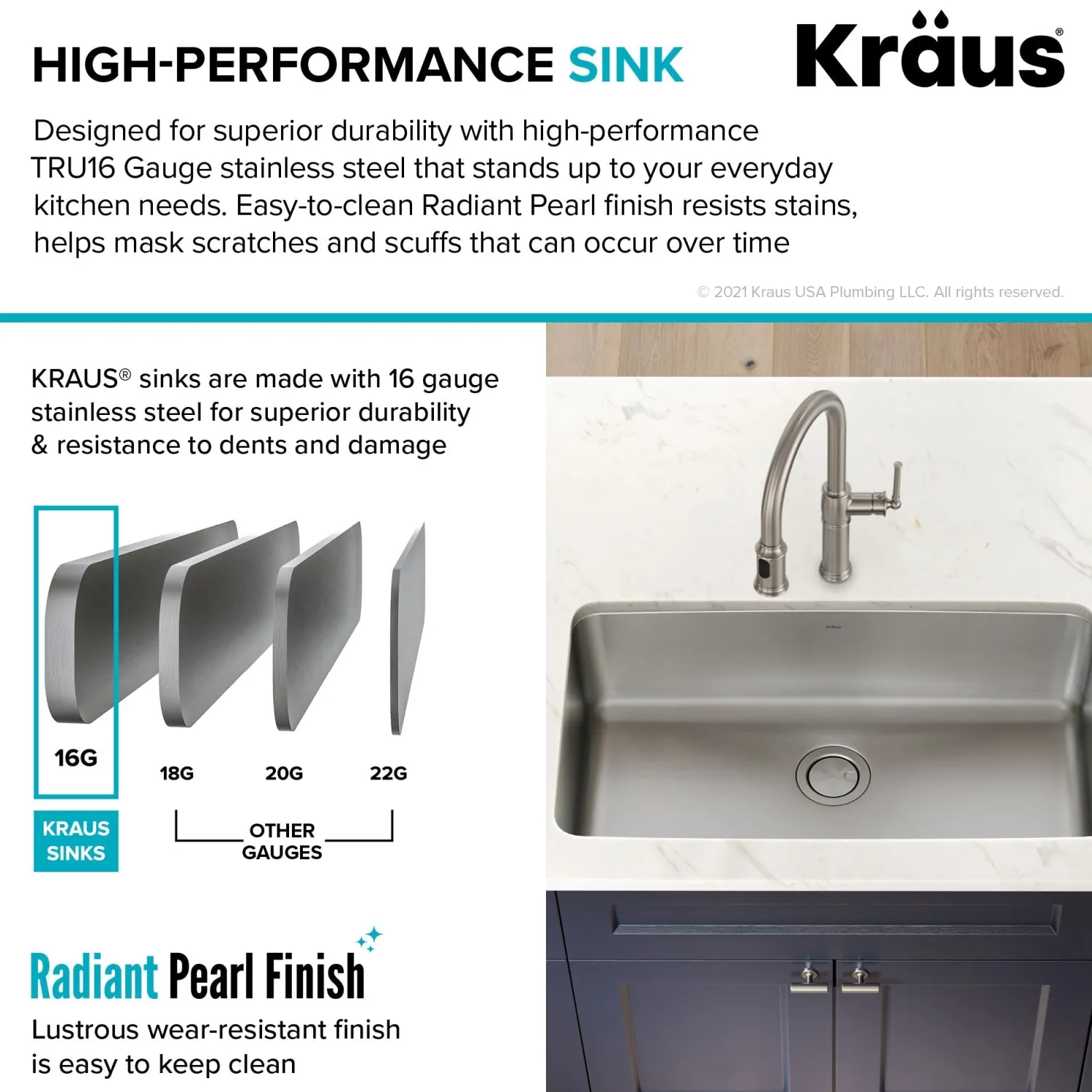 Best Dex 33" Undermount 16 Gauge Stainless Steel Kitchen Sink Stainless Steel Sinks|Single Bowl Sinks