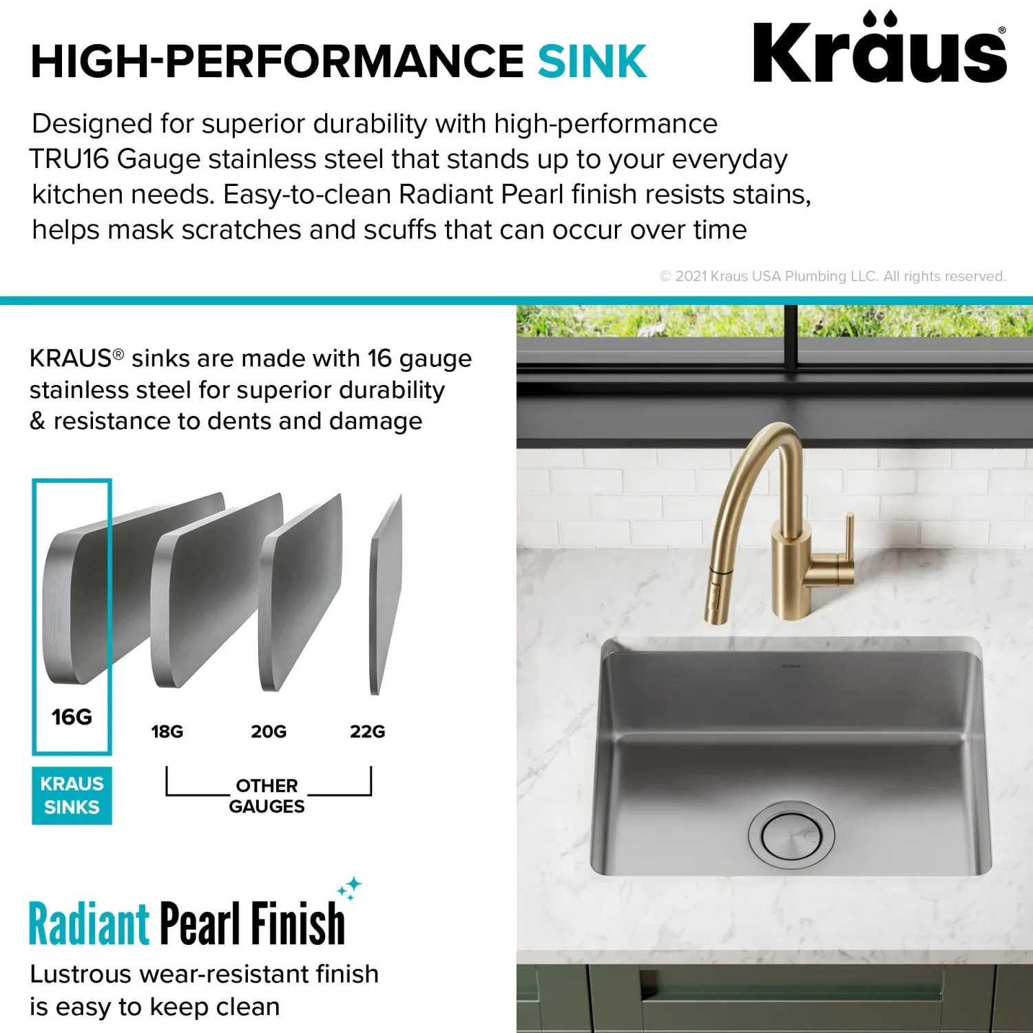 Best Dex 21" Undermount 16 Gauge Stainless Steel Kitchen Sink Stainless Steel Sinks|Single Bowl Sinks