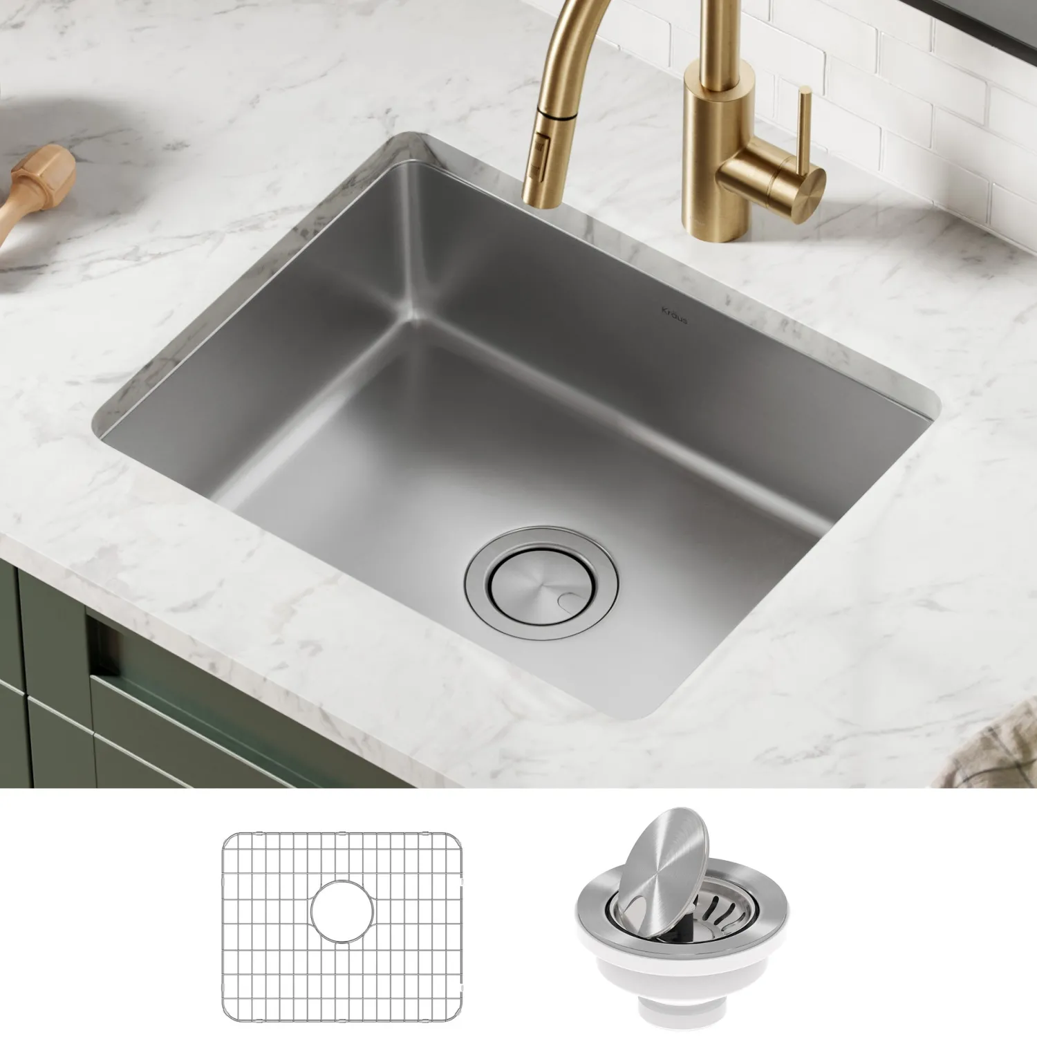 Best Dex 21" Undermount 16 Gauge Stainless Steel Kitchen Sink Stainless Steel Sinks|Single Bowl Sinks