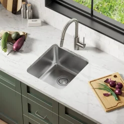 Discount Dex 17" Undermount 16 Gauge Stainless Steel Kitchen Sink Stainless Steel Sinks|Single Bowl Sinks