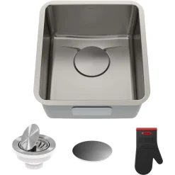 New Dex 17" Undermount16 Gauge Stainless Steel Kitchen Sink with VersiDrain Bar / Prep Sinks