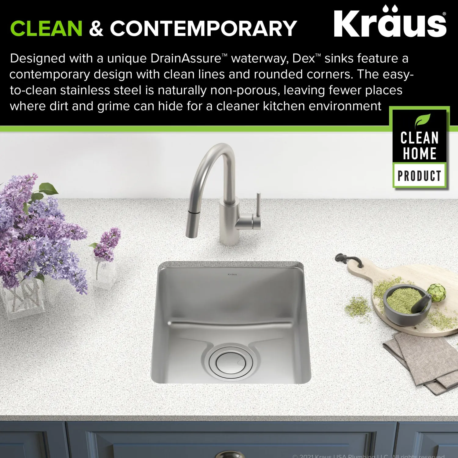 New Dex 17" Undermount16 Gauge Stainless Steel Kitchen Sink with VersiDrain Bar / Prep Sinks