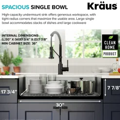 Hot Dex 32" Undermount 16 Gauge Stainless Steel Kitchen Sink Stainless Steel Sinks|Single Bowl Sinks