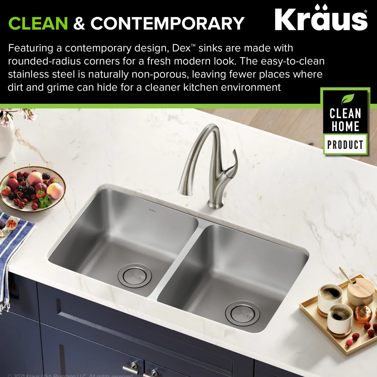 Online Dex 33" Undermount 16 Gauge Stainless Steel Double Bowl Kitchen Sink Stainless Steel Sinks|Double Bowl Sinks