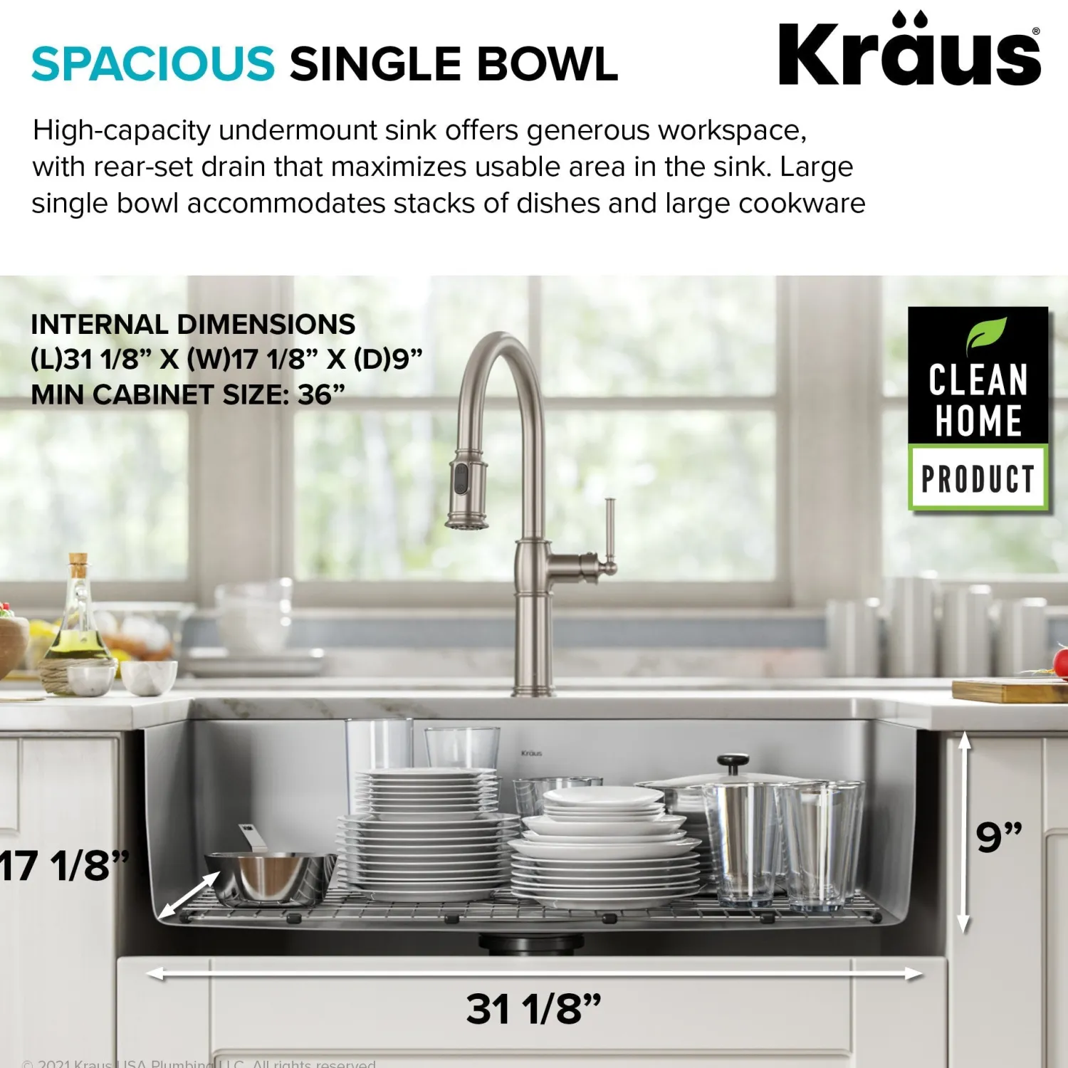 Outlet Dex 33" Undermount 16 Gauge Stainless Steel Kitchen Sink with VersiDrain Stainless Steel Sinks|Single Bowl Sinks