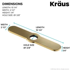 Discount DP03BB 10-Inch Deck Plate for Kitchen Faucet in Brushed Brass Escutcheon / Deck Plates