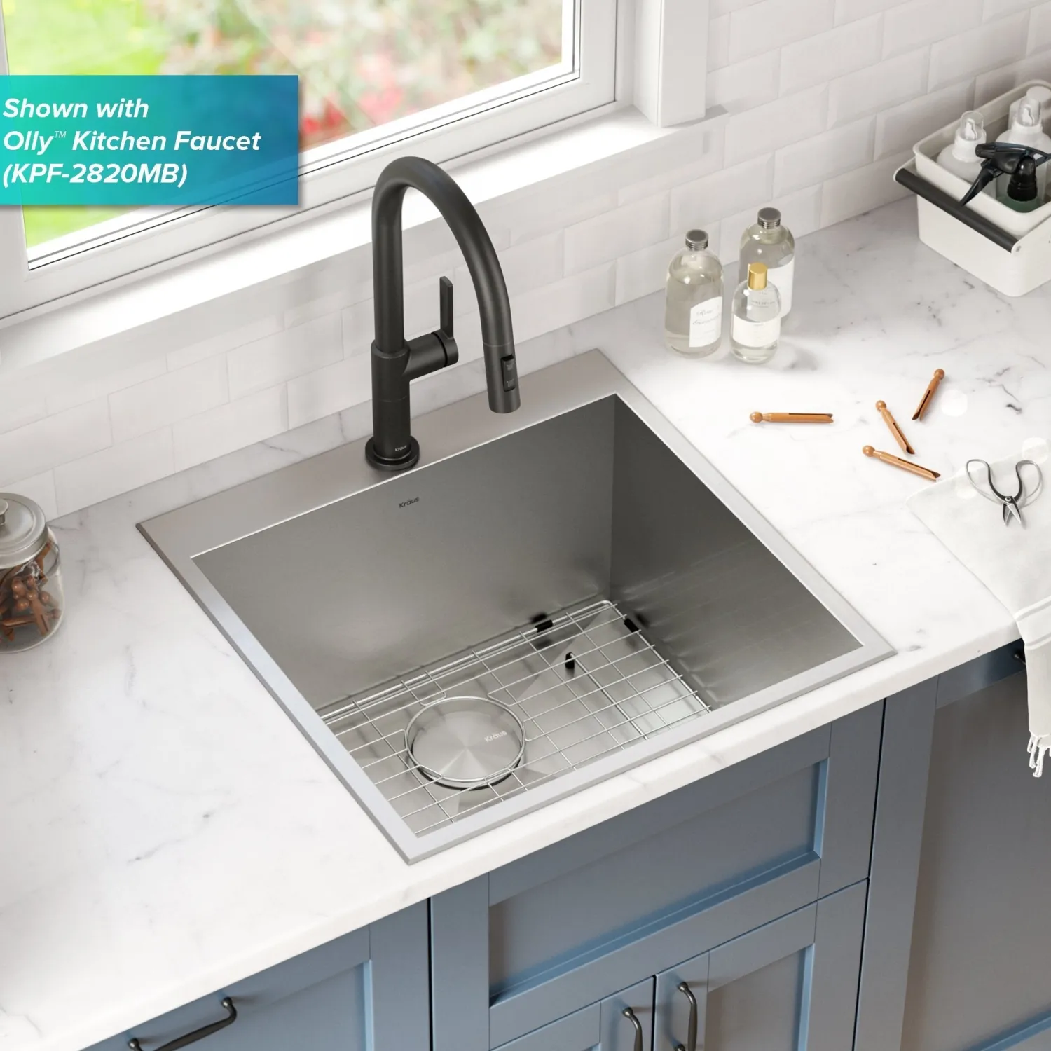 Online 22" Drop-in 16 Gauge Stainless Steel Laundry Utility Sink Drop-In / Top Mount Sinks|Stainless Steel Sinks