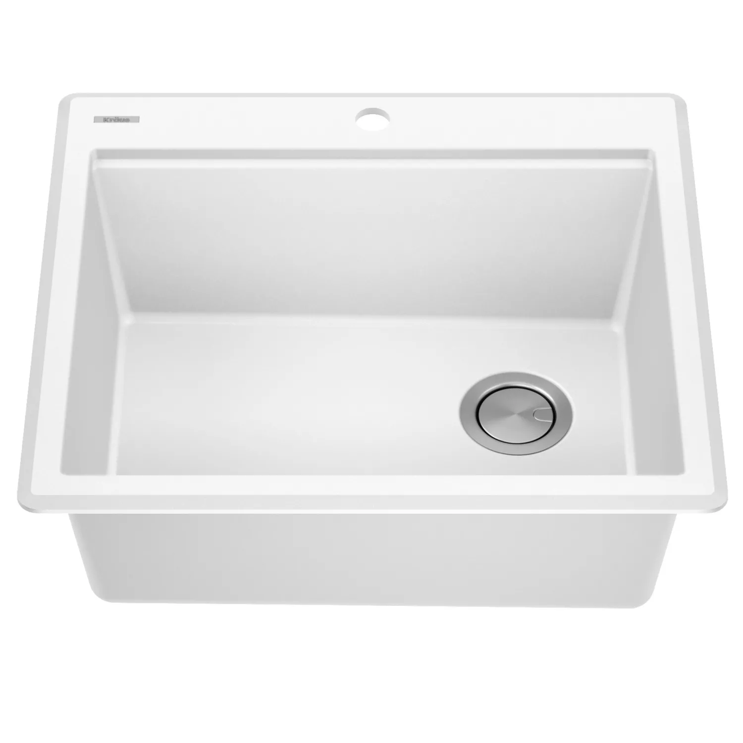 Best 25” Drop-In Granite Composite Workstation Kitchen Sink in White Drop-In / Top Mount Sinks|Single Bowl Sinks