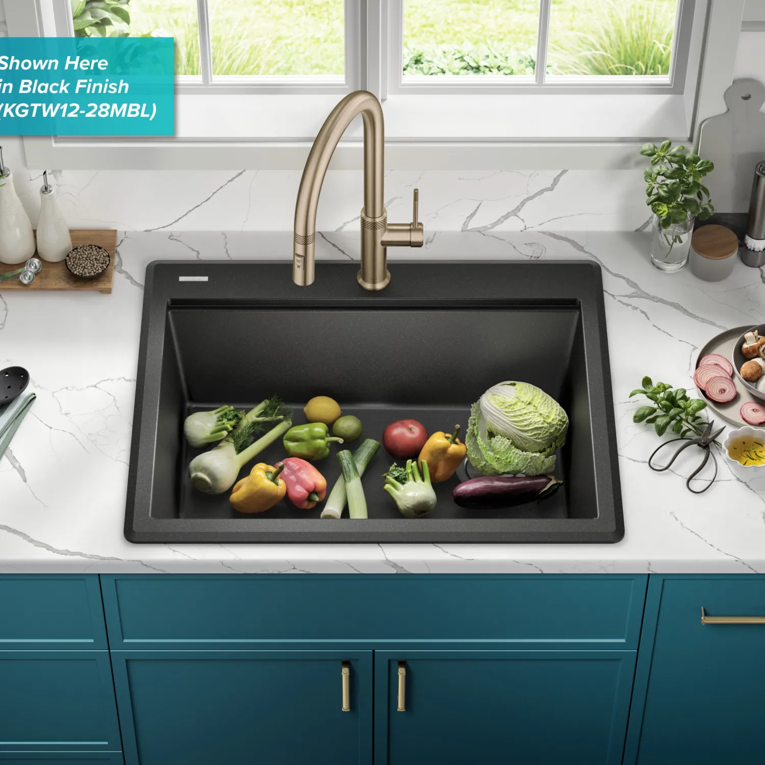28” Drop-In Granite Composite Workstation Kitchen Sink in Metallic Brown Drop-In / Top Mount Sinks|Single Bowl Sinks