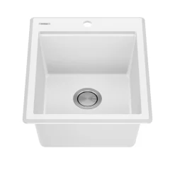 Sale 18” Drop-In Granite Composite Workstation Kitchen Bar Sink in White Bar / Prep Sinks|Workstation Sinks
