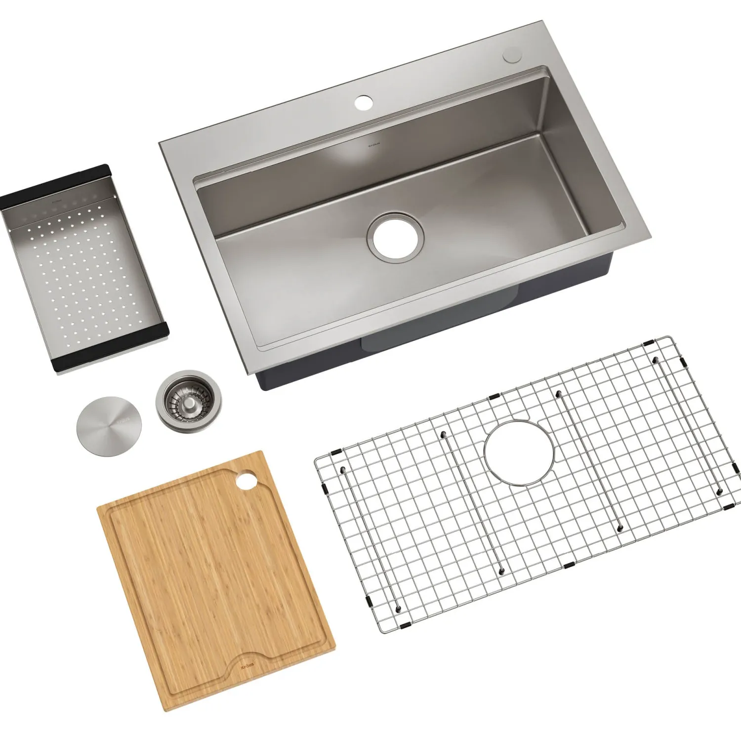 32" Drop in Workstation Kitchen Sink Drop-In / Top Mount Sinks|Sinks For Tight Spaces