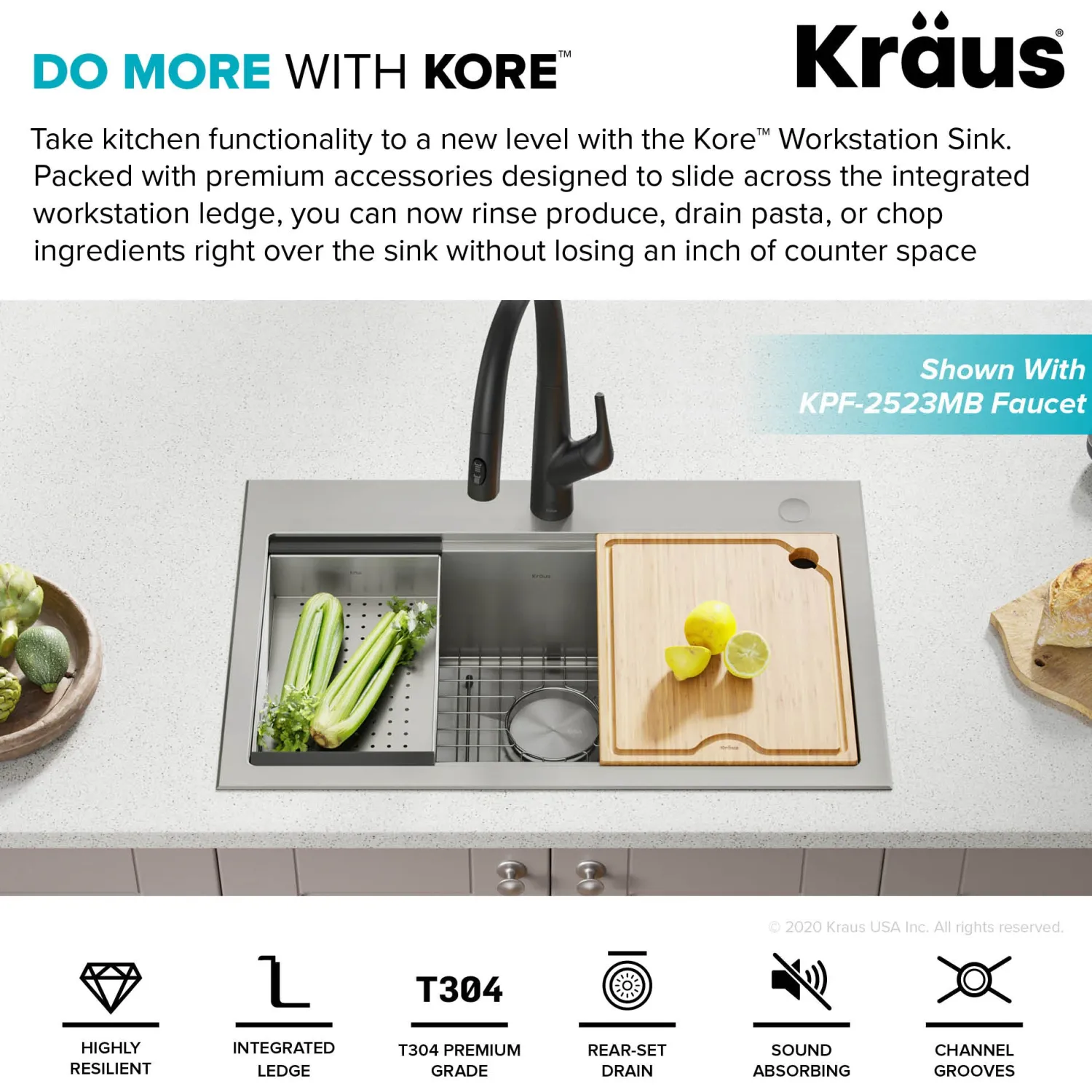 32" Drop in Workstation Kitchen Sink Drop-In / Top Mount Sinks|Sinks For Tight Spaces