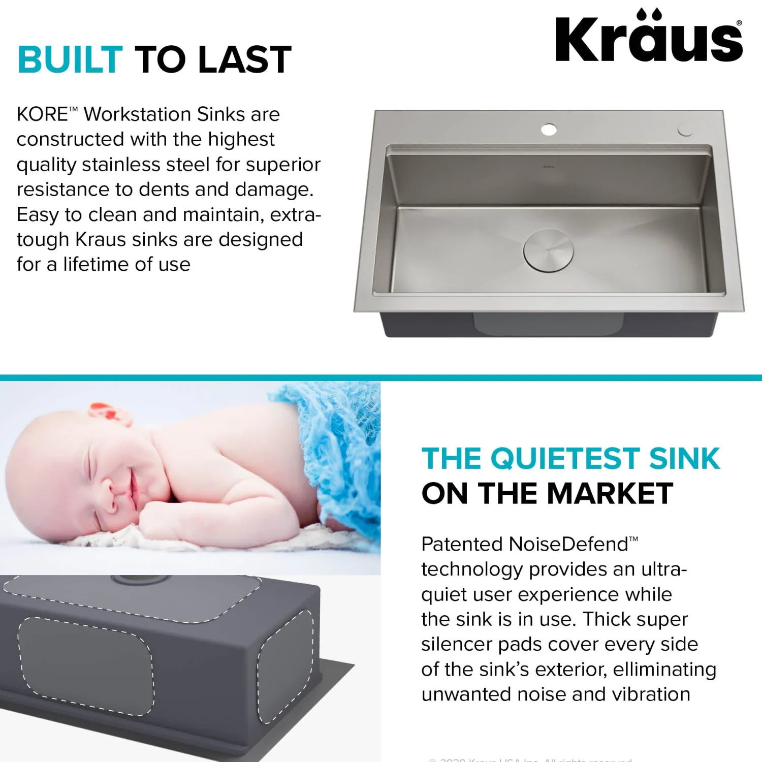 32" Drop in Workstation Kitchen Sink Drop-In / Top Mount Sinks|Sinks For Tight Spaces
