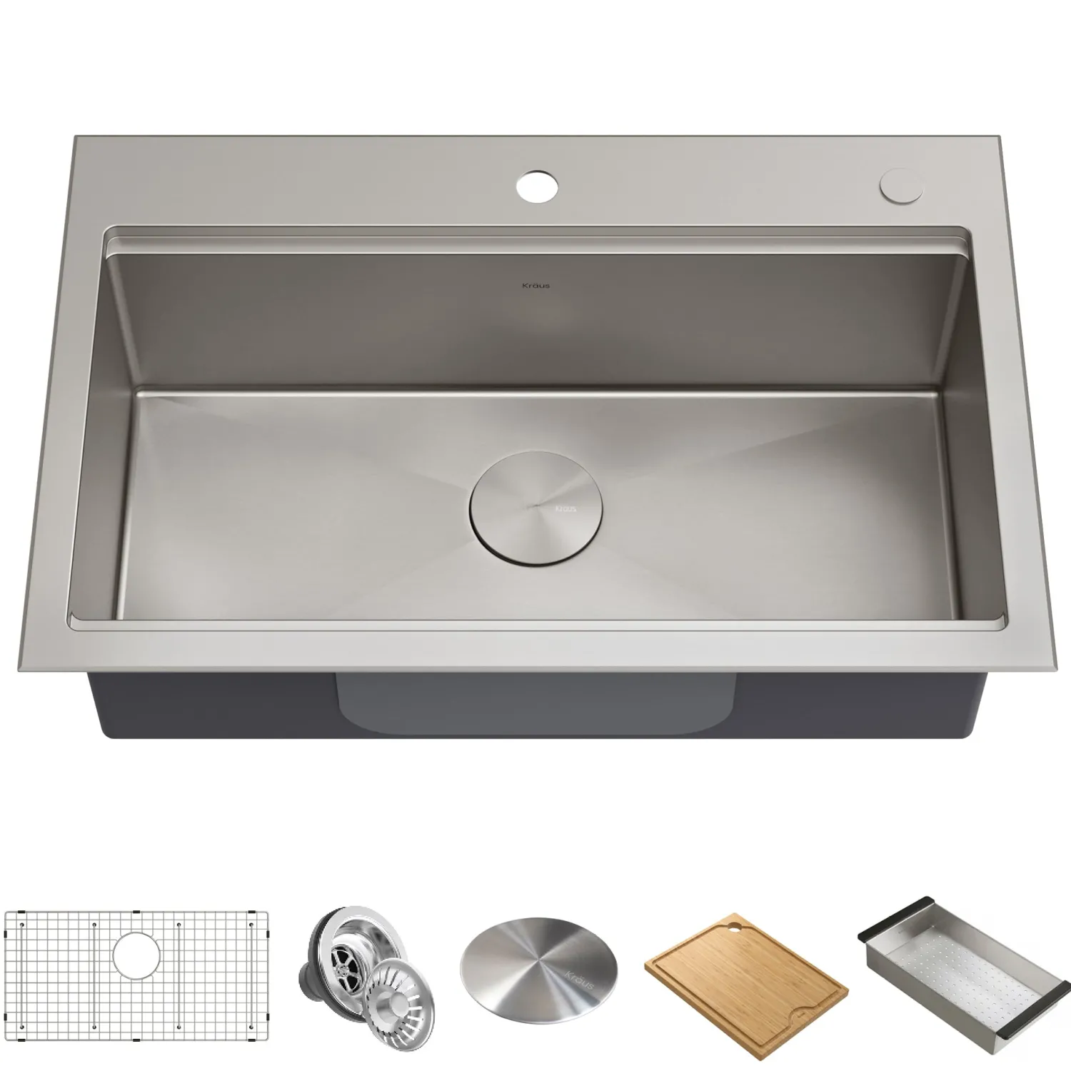 32" Drop in Workstation Kitchen Sink Drop-In / Top Mount Sinks|Sinks For Tight Spaces