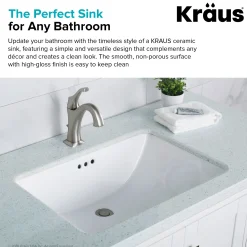 Sale Elavo Large Rectangular Ceramic Undermount Bathroom Sink in White with Overflow Undermount