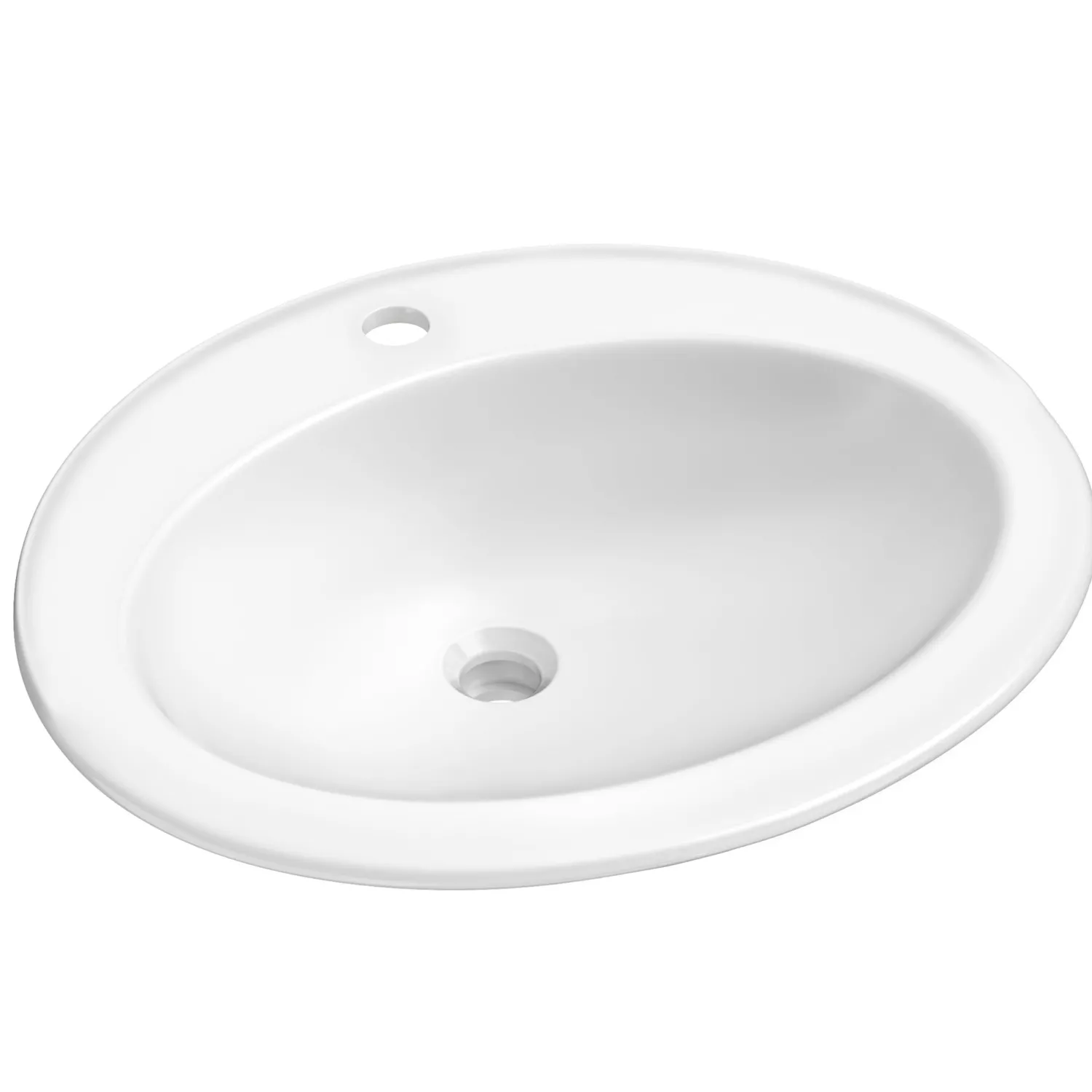 Online Elavo 22" Oval Porcelain Drop In Bathroom Sink in White Drop-In / Top Mount Sinks