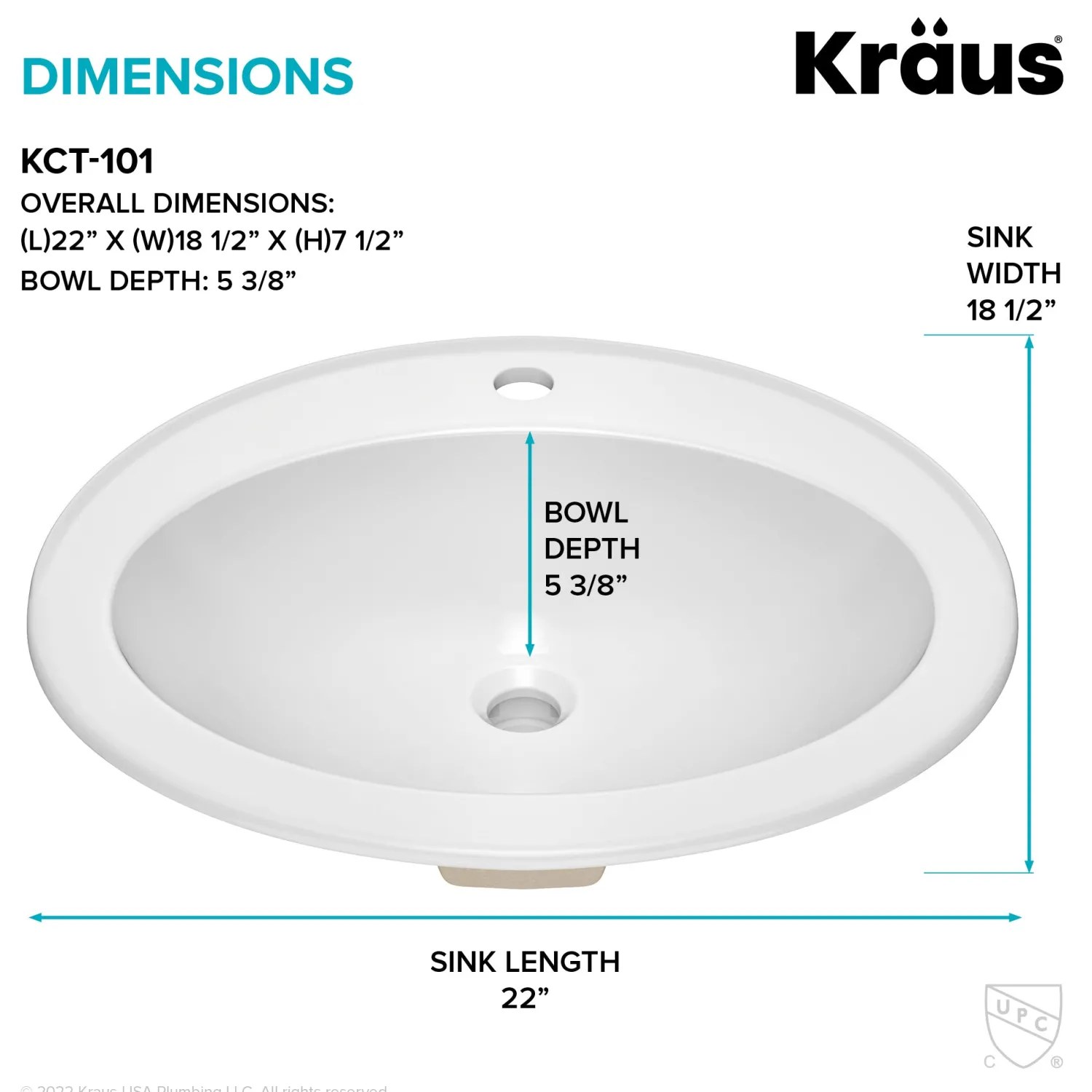 Online Elavo 22" Oval Porcelain Drop In Bathroom Sink in White Drop-In / Top Mount Sinks