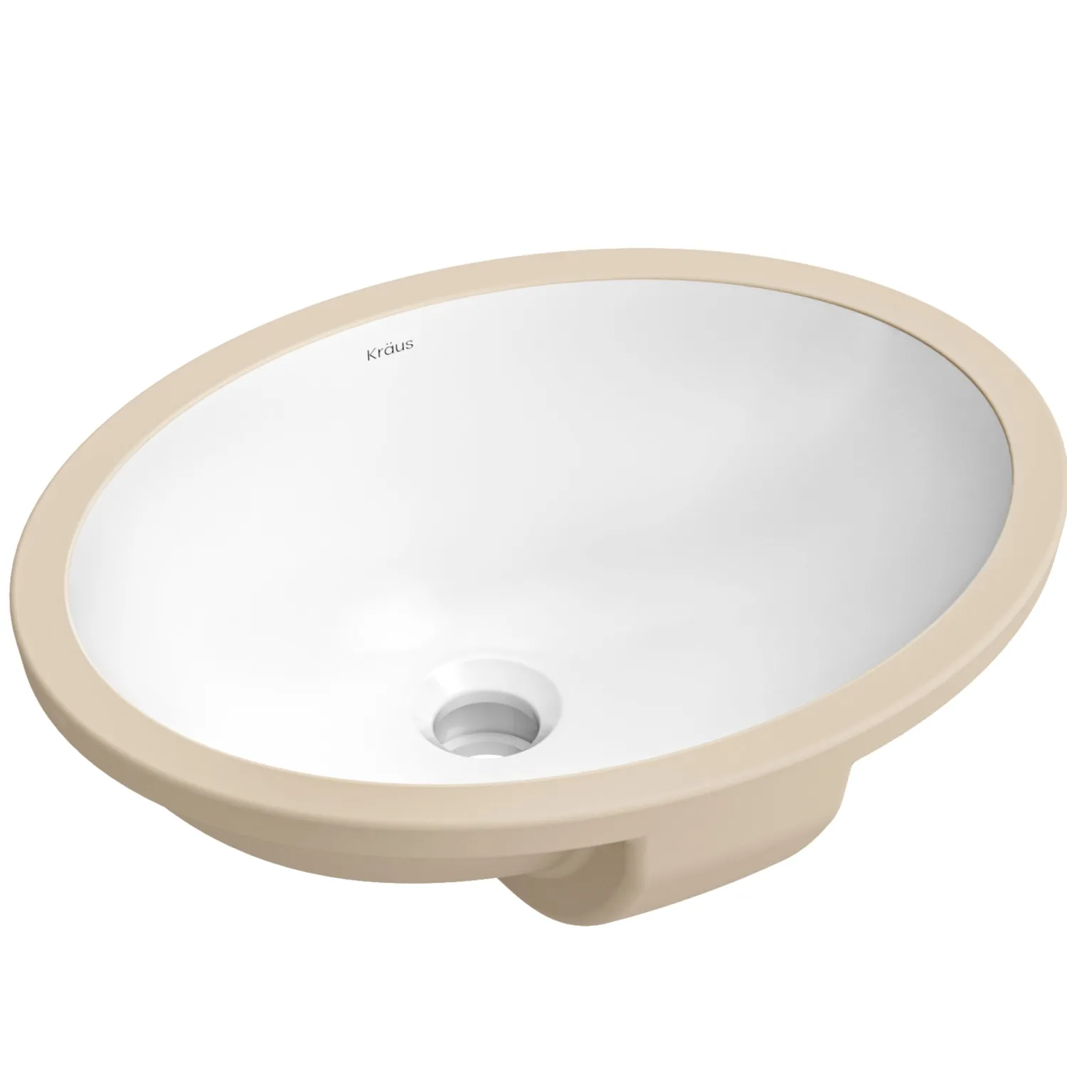 Hot Elavo 16-3/4" Oval Porcelain Undermount Bathroom Sink in White Undermount
