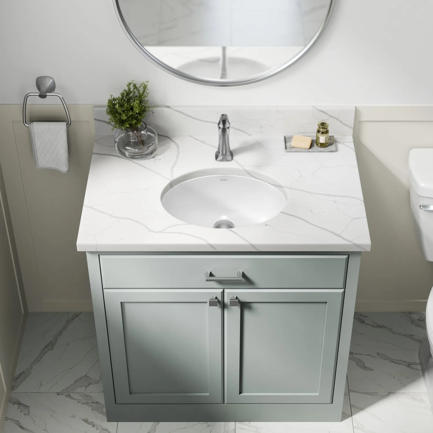 Hot Elavo 16-3/4" Oval Porcelain Undermount Bathroom Sink in White Undermount